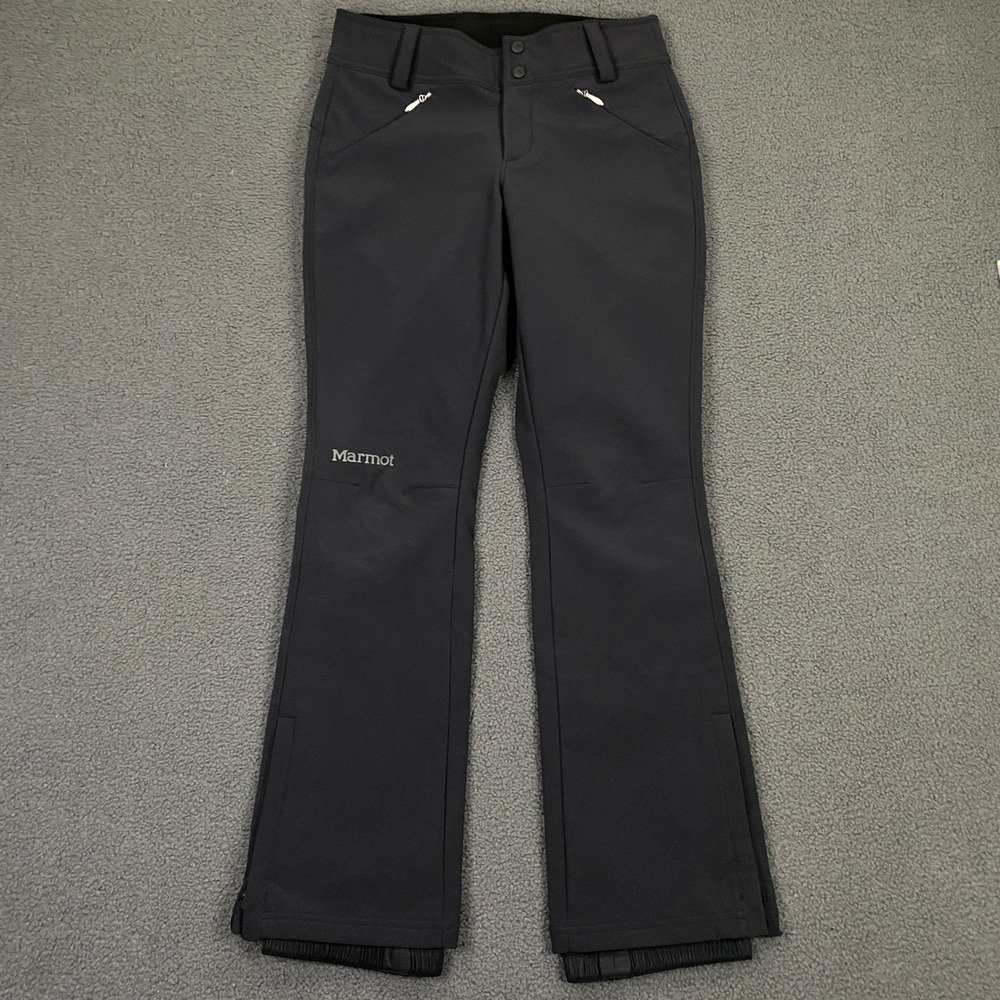 Marmot Kate Snow Pants Women Small Black Softshell Fleece Lined Ski 78400